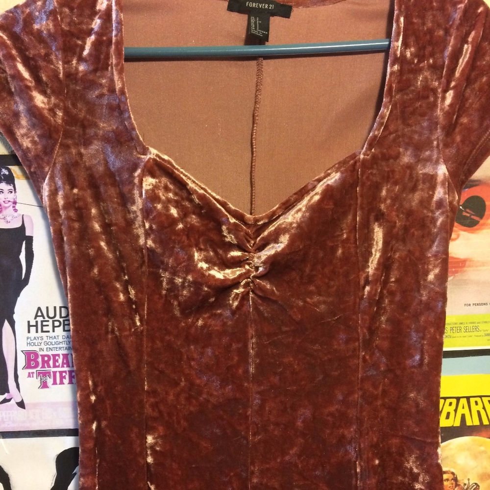 Forever 21 Tan Velvet Dress